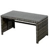 Tangkula 4PCS Outdoor Furniture Set Chairs Coffee Table Patio Garden Set Mix Gray - 3 of 4