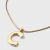 Round Snake Chain "C" Initial Necklace- A New Day™ Gold - 4 of 4
