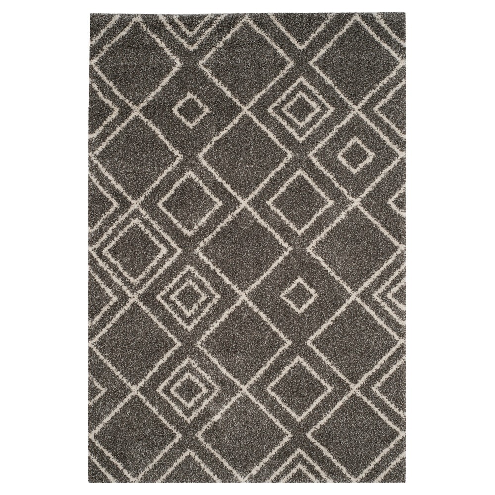 8'x10' Brown/Ivory Abstract Shag/Flokati Loomed Area Rug - Safavieh