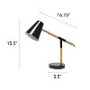 Creekwood Home Nordic Adjustable Wood Arm Desk Lamp Modern Table Light Matte Black - 3 of 4