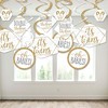 Big Dot of Happiness It's Twins - Gold Twins Baby Shower Hanging Decor - Party Decoration Swirls - Set of 40 - 3 of 4