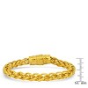 Steeltime Men's 18k gold plated stainless steel wheat chain bracelet with antique clasp - 3 of 4