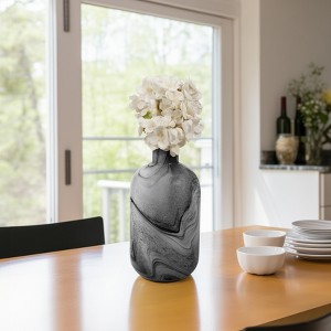 Glass Vase with Lid - Modern Decorative Accent for Contemporary Casual Home Decor - Gray - 1 of 4