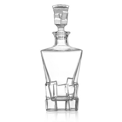 NutriChef Home Bar Whiskey Decanter, Glass Liquor Decanter for Brandy, Wine, Whisky or Vodka and more, Food Grade Safe, 750ml / 25.36 oz