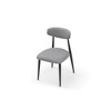 WhizMax Modern Dining Chairs Set of 2, Curved Backrest Round Upholstered and Metal Frame, Grey - 3 of 4