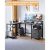 L Shaped Gaming Desk with Adjustable Storage Shelf and MuItipIe FiIe Drawers, Reversible Gaming Desk Power Outlets and 2 Monitor Stands - 3 of 4