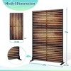 TOAOTBNBO 3-Panel Metal Privacy Screen, Decorative Privacy Fence Panels with Stand, Outdoor Privacy Screen for Patio, Natural Wood - 3 of 4