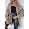 Womens Button Down Flannel Shirts Long Sleeve Plaid Shackets Business Casual Blouse Top - 2 of 4