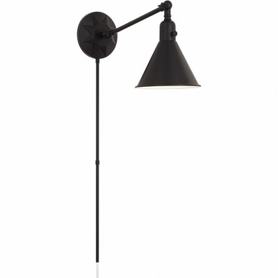 Crystorama Lighting Morgan 1 - Light Swing Arm Lamp in  Matte Black