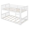 CAVINAS Twin Over Twin Bunk Bed with Slatted Guardrail & Ladder/Slide,Wooden Bed Frame for Kids Room,Bedroom - 3 of 4
