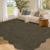 Modern Solid Scalloped Rugs for Living Room, Washable Non Slip Ultra Thin Soft Bedroom Rugs, Indoor Low Pile Large Carpet for Nursery Room - 2 of 4