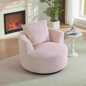 Angel Sar 360° Swivel Accent Chair with Plush Cushioning, Modern Compressible Lounge Chair for Living Room, Office & Small Spaces - 1 of 4