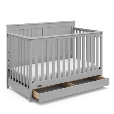 Pebble Gray 5-in-1 Convertible Crib with Storage Drawer