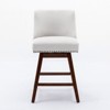 PAGED Bar Stools Set of 2 Modern Swivel Upholstered Counter Stools with Back and Wooden Legs Counter Height Bar Stools for Bar, Kitchen - 2 of 4