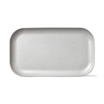 TAG Gray Brooklyn Melamine Plastic Dinning Serving Platter Dishwasher Safe Indoor/Outdoor 17x10 inch Serving Platter