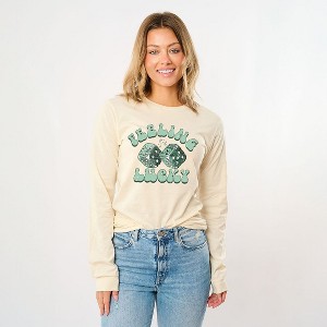 Simply Sage Market Women's Green Dice Feeling Lucky Long Sleeve Graphic Tee - 1 of 4