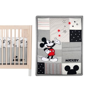 Lambs & Ivy Disney Baby Magical Mickey Mouse 3-Piece Crib Bedding Set - Gray - 1 of 4