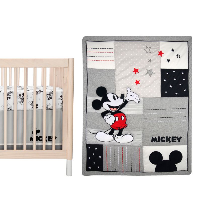 Lambs & Ivy Disney Baby Magical Mickey Mouse 3-Piece Crib Bedding Set - Gray, 1 of 11