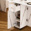 Lirago Foldable Rectangular Dining Table with Wall-Mounted Sideboard 4-in-1 Socket 43.3"H x 11.8"D x 37.4"W White - 4 of 4