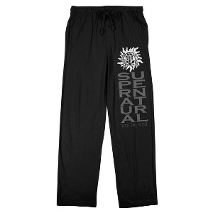 Supernatural Show Title Men's Black Sleep Pajama Pants - 1 of 4