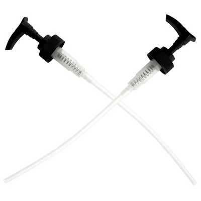 Set of 6 Black Plastic Replacement Pump Tops with 9-Inch Dip Tubes