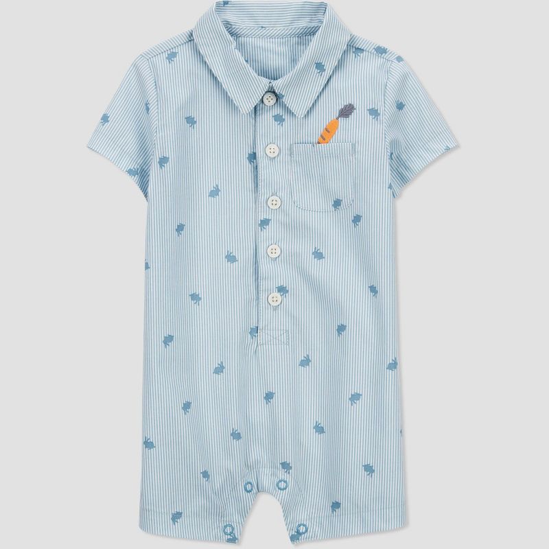 Carter&#39;s Just One You&#174;️ Baby Boys&#39; Striped Carrot Romper - Blue, 1 of 7