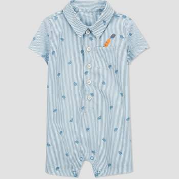 Carter's Just One You®️ Baby Boys' Striped Carrot Romper - Blue
