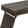 AZL1 Life Concept Folding Table Portable Wicker Lightweight Foldable Legs Weather Resistant Easy Assembly for Patios, Brown, 24"*3.5"*16" - 4 of 4