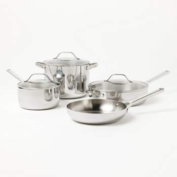 7pc Stainless Steel Cookware Set Silver - Figmint™