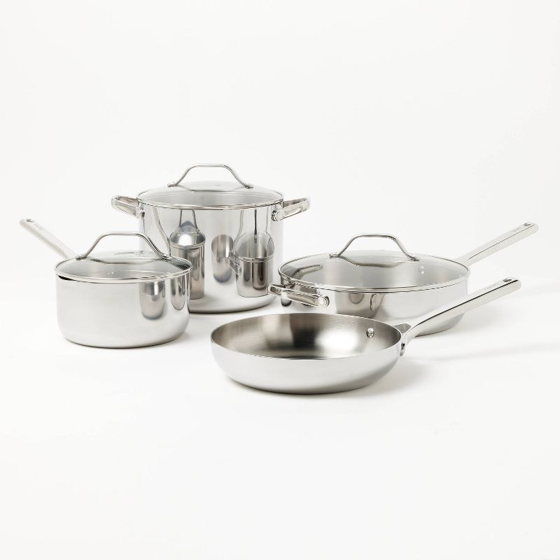 7pc Stainless Steel Cookware Set Silver - Figmint&#8482;, 1 of 9