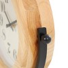 10"x10" Wood Clock with Curved Black Metal Stand and Ball Details Light Brown - Olivia & May: Analog Display, Pine Material, Adult Decor - 3 of 4
