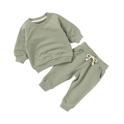 Organic Cotton Sweatsuit Set | Green | Charlie Lou Baby