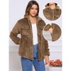 INSPIRE CHIC Women's Faux Fur Lapel Collar Button Down Outerwear Fleece Jacket - 2 of 4