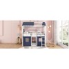 Okak Full Wood Bunk Bed with Elegant Windows, Sills,Tent, Castle Loft Bed with Slide for Toddler Kids Teens Easy Assemble No Box Soring Needed, Pink - 4 of 4