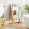 Tangkula 3-Tier Freestanding Towel Rack w/ 3 Hanging Crossbars for Bathroom Natural - 2 of 4