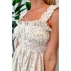 Women's Sunday Love Floral Denim Romper - Peach Love - 3 of 4