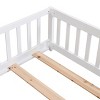 Okak Solid Wood Bed Frame Twin Size, Floor Bed Frame with Safety Rails & Slat Support, Kids Bed for Bedroom - 4 of 4