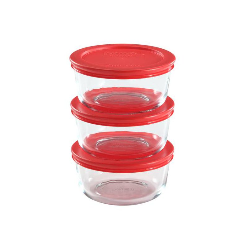 Pyrex 1-cup Storage Containers (Pack of 6) - Total 12-Piece Value Pack, 4 of 6