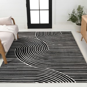 JONATHAN Y Hallie High-Low Minimalist Curve Geometric Indoor/Outdoor Area Rug - 1 of 4