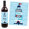 Big Dot of Happiness Ahoy It's a Boy - Nautical Baby Shower Decorations for Women and Men - Wine Bottle Label Stickers - Set of 4 - 3 of 4