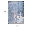 HomeRoots 8' X 11' Blue and Black Abstract Non Skid Area Rug - 3 of 4