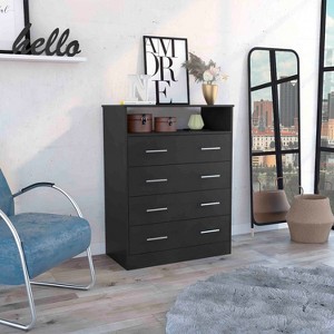 CAVINAS Dresser for Bedroom with 1 Open Shelf and White Metal Handle,Modern Chest of Drawers,Freestanding Dresser for Bedroom - 1 of 4