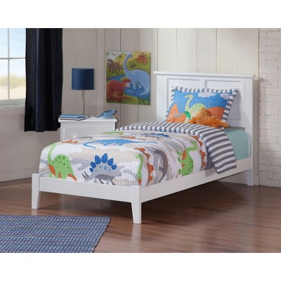 AFI Furnishings Madison Twin Traditional Bed with Open Footboard and Turbo Charger in White