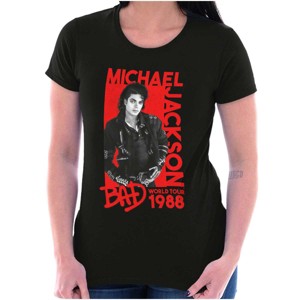 Michael Jackson Bad World Your 1988 Womens T Shirt Ladies Tee Brisco Brands - 1 of 4