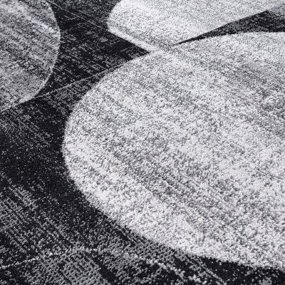 Modern Geometric Black and Gray Synthetic 5' x 7' Area Rug