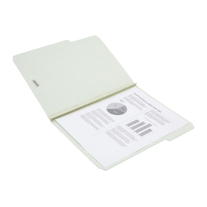 Staples Top Tab Pressboard File Folders Letter Size Light Green 410506, 4 of 7