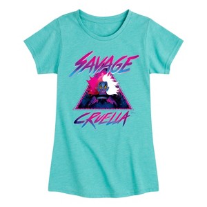Girls' - Disney Villains - Cruella Savage Fitted Short Sleeve Graphic T-Shirt - 1 of 4