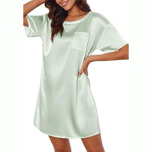 green silk night dress Sage Silky Nightgown Mint Green, XS-S