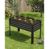 Raised Garden Bed with Legs, Galvanized Steel Elevated Planter Box for Patio, Balcony, or Backyard, 400 lb Capacity - 2 of 4