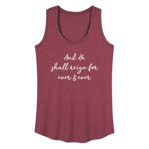 Women's - Instant Message - And He Shall Reign Graphic Racerback Tank - 1 of 4